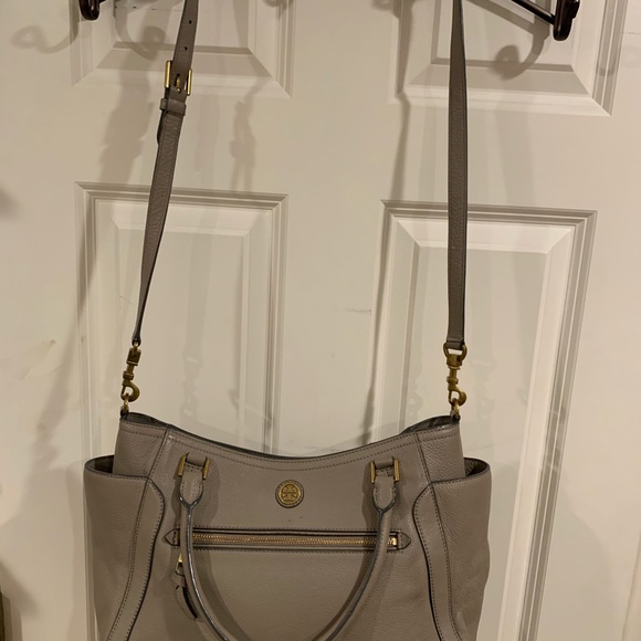 TORY BURCH Frances Gray Leather Satchel Bag - Picture 9 of 13